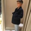 abrigo niño de paño con aplicaciones acolchadas de boss