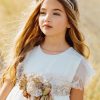 VESTIDO CON FAJIN TULL PLISADO JIMENA DE BELLA BIMBA