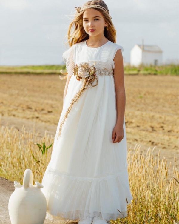 vestido comunion bella bimba plisado jimena