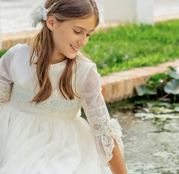 vestido carmy tull romatico en tonos azules