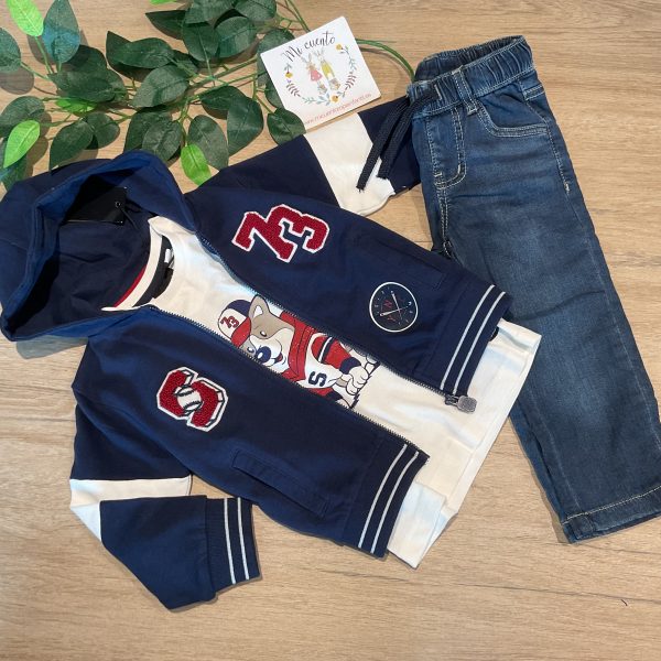 SUDADERA CREMALLERA NIÑO BEISBOL