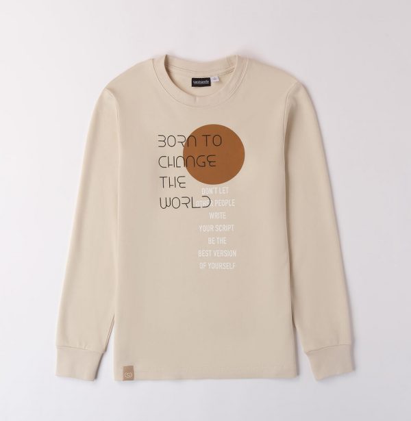 CAMISETA BEIGE MANDA LARGA SARABANDA NIÑO