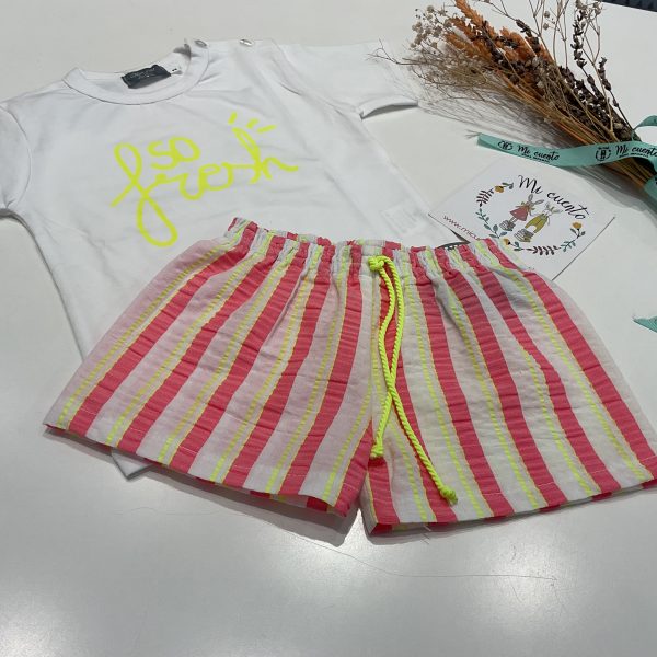 CAMISETA Y PANTALON RAYAS NIÑO MON PETIT