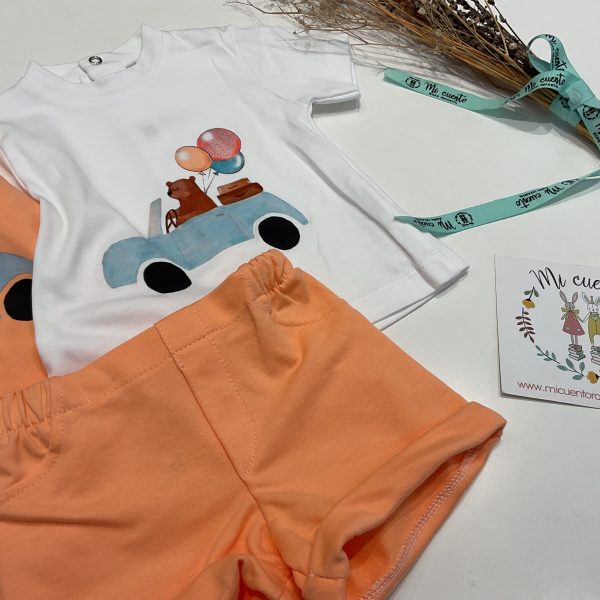 conjunto melocotón 3 piezas niño valentina