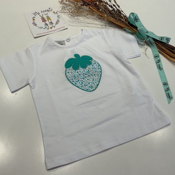 CAMISETA BROCHE FRESA UNISEX DE MARICRUZ