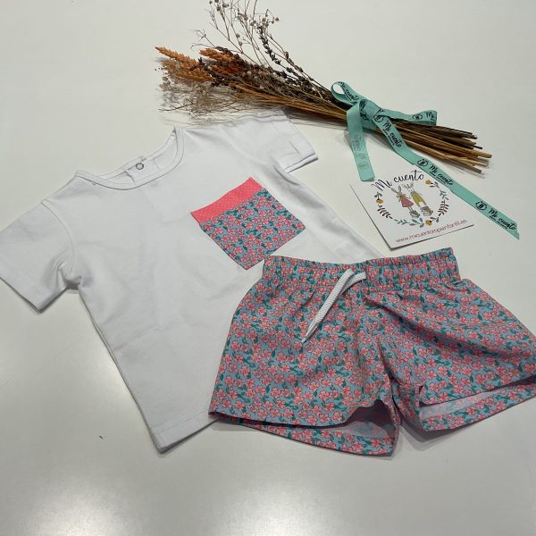 CONJUNTO NIÑO ALBARICOQUE, CAMISA Y BOXER TELA
