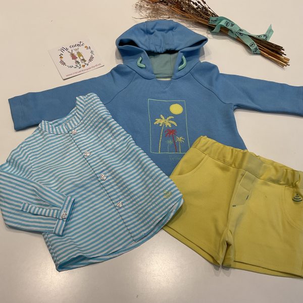 Pantalón corto amarillo de niño be more