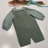 PETO VERDE PUNTO CON CAMISA VICHY BEBE