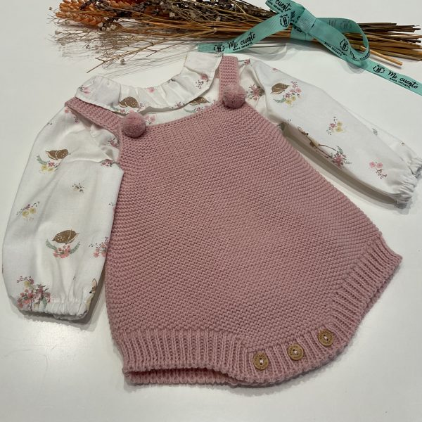 CAMISA Y PETO ROSA BEBE DE MICOLINO