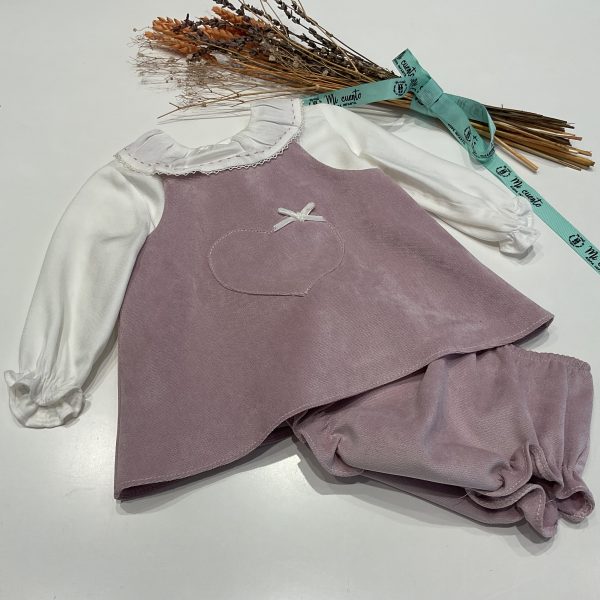 CONJUNTO ROSA 3 PIEZAS BEBE MICOLINO