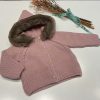 CHAQUETA PELO EN CAPUCHA ROSA DE MICOLINO