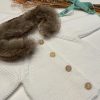 CHAQUETA PELO EN CAPUCHA BLANCA DE MICOLINO