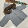 CHAQUETA PELO EN CAPUCHA AZUL DE MICOLINO