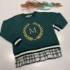 SUDADERA VERDE NIÑA LETRA DE MON PETIT