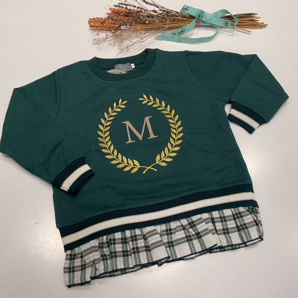 SUDADERA VERDE NIÑA LETRA DE MON PETIT