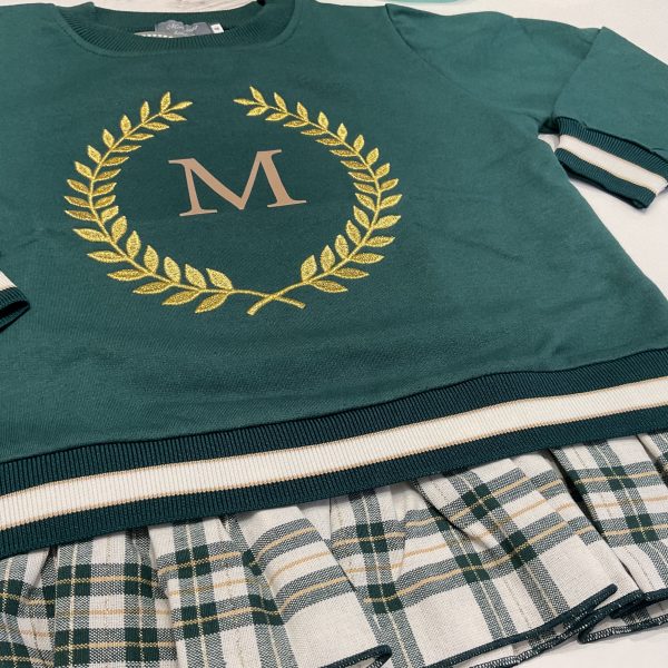 SUDADERA VERDE NIÑA LETRA DE MON PETIT