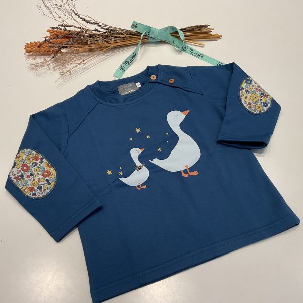 SUDADERA NIÑO PATO AZUL DE MON PETIT