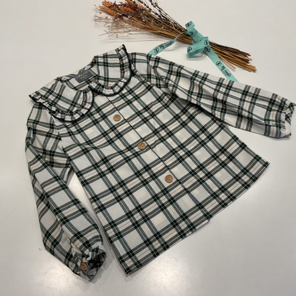 BLUSA CUADROS VERDES CON HILO DE LUREX DE MON PETIT