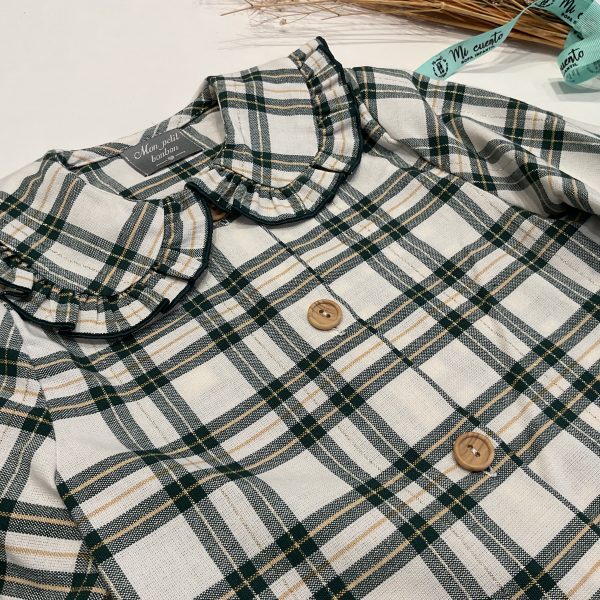 BLUSA CUADROS VERDES CON HILO DE LUREX DE MON PETIT