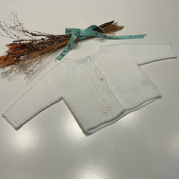 chaqueta punto blanca punto micolino