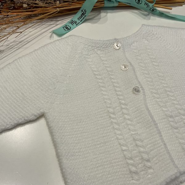 chaqueta punto blanca punto micolino