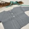 chaqueta punto azul celeste punto micolino