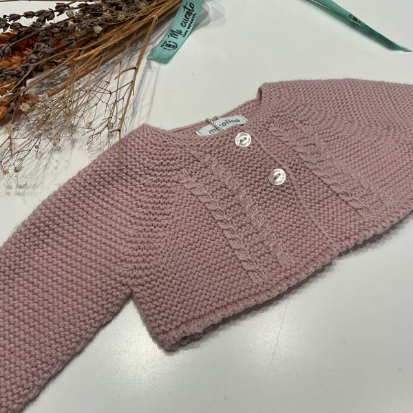 CHAQUETA PUNTO ROSA BEBE MICOLINO