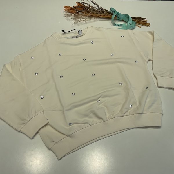 SUDADERA TACHUELAS BEIGE DE SARABANDA