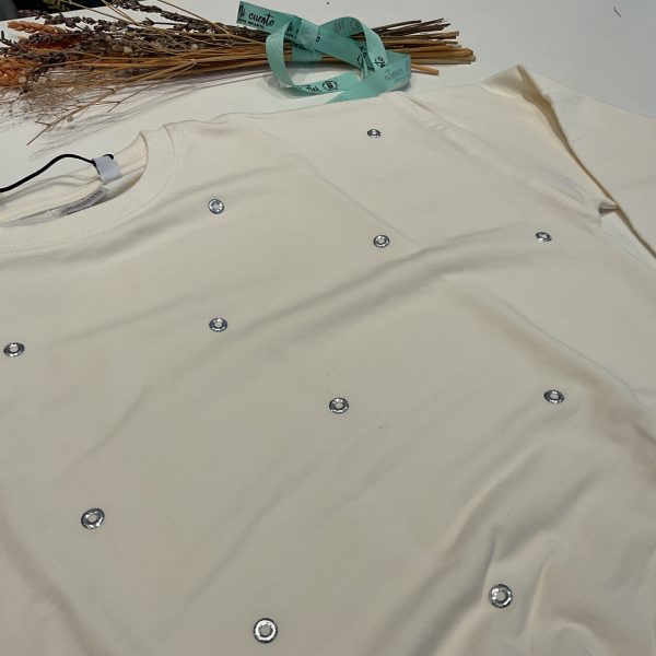 SUDADERA TACHUELAS BEIGE DE SARABANDA